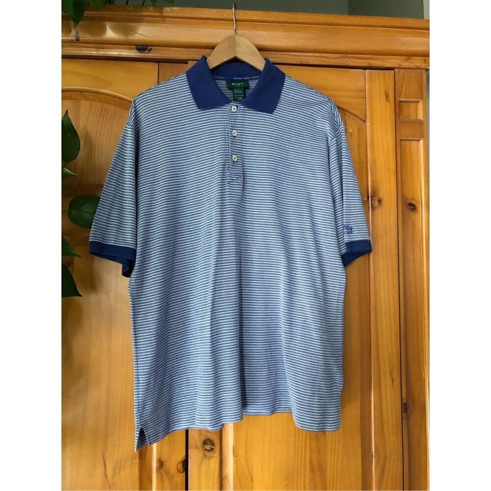 Hugo Boss Golf Polo Shirt Men's Striped Performance Size Large